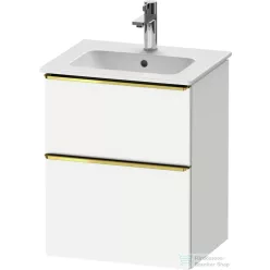   Duravit D-NEO 51x40,2 cm-es, 2 fiókos alsószekrény polírozott arany színű fogantyúval 233653 mosdóhoz, matt fehér DE4360034180000