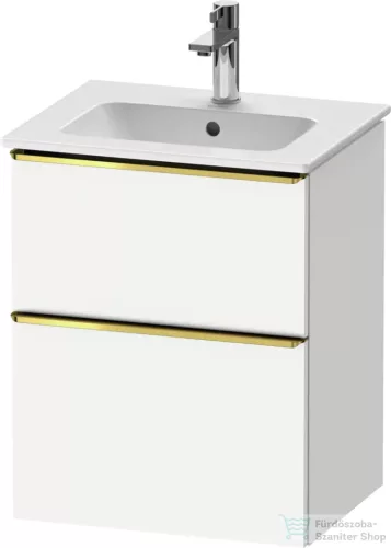 Duravit D-NEO 51x40,2 cm-es, 2 fiókos alsószekrény polírozott arany színű fogantyúval 233653 mosdóhoz, matt fehér DE4360034180000