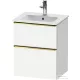 Duravit D-NEO 51x40,2 cm-es, 2 fiókos alsószekrény polírozott arany színű fogantyúval 233653 mosdóhoz, matt fehér DE4360034180000