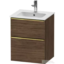   Duravit D-NEO 51x40,2 cm-es, 2 fiókos alsószekrény polírozott arany színű fogantyúval 233653 mosdóhoz, matt sötét dió DE4360034210000