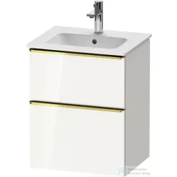   Duravit D-NEO 51x40,2 cm-es, 2 fiókos alsószekrény polírozott arany színű fogantyúval 233653 mosdóhoz, fényes fehér DE4360034220000