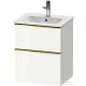 Duravit D-NEO 51x40,2 cm-es, 2 fiókos alsószekrény polírozott arany színű fogantyúval 233653 mosdóhoz, fényes fehér DE4360034220000