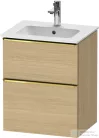 Duravit D-NEO 51x40,2 cm-es, 2 fiókos alsószekrény polírozott arany színű fogantyúval 233653 mosdóhoz, natúr tölgy DE4360034300000
