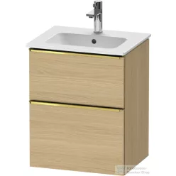   Duravit D-NEO 51x40,2 cm-es, 2 fiókos alsószekrény polírozott arany színű fogantyúval 233653 mosdóhoz, natúr tölgy DE4360034300000