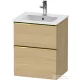 Duravit D-NEO 51x40,2 cm-es, 2 fiókos alsószekrény polírozott arany színű fogantyúval 233653 mosdóhoz, natúr tölgy DE4360034300000