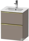 Duravit D-NEO 51x40,2 cm-es, 2 fiókos alsószekrény polírozott arany színű fogantyúval 233653 mosdóhoz, matt bazalt DE4360034430000