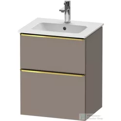   Duravit D-NEO 51x40,2 cm-es, 2 fiókos alsószekrény polírozott arany színű fogantyúval 233653 mosdóhoz, matt bazalt DE4360034430000