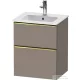 Duravit D-NEO 51x40,2 cm-es, 2 fiókos alsószekrény polírozott arany színű fogantyúval 233653 mosdóhoz, matt bazalt DE4360034430000