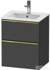 Duravit D-NEO 51x40,2 cm-es, 2 fiókos alsószekrény polírozott arany színű fogantyúval 233653 mosdóhoz, matt grafit DE4360034490000
