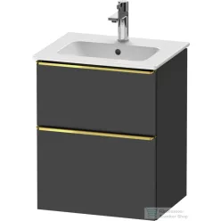   Duravit D-NEO 51x40,2 cm-es, 2 fiókos alsószekrény polírozott arany színű fogantyúval 233653 mosdóhoz, matt grafit DE4360034490000