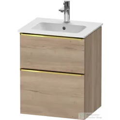   Duravit D-NEO 51x40,2 cm-es, 2 fiókos alsószekrény polírozott arany színű fogantyúval 233653 mosdóhoz, márványos tölgy DE4360034550000