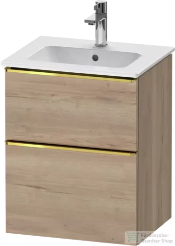 Duravit D-NEO 51x40,2 cm-es, 2 fiókos alsószekrény polírozott arany színű fogantyúval 233653 mosdóhoz, márványos tölgy DE4360034550000