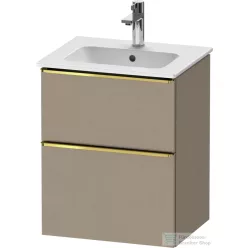   Duravit D-NEO 51x40,2 cm-es, 2 fiókos alsószekrény polírozott arany színű fogantyúval 233653 mosdóhoz, matt len DE4360034750000