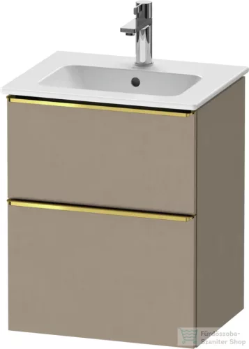 Duravit D-NEO 51x40,2 cm-es, 2 fiókos alsószekrény polírozott arany színű fogantyúval 233653 mosdóhoz, matt len DE4360034750000