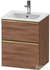 Duravit D-NEO 51x40,2 cm-es, 2 fiókos alsószekrény polírozott arany színű fogantyúval 233653 mosdóhoz, matt dió DE4360034790000