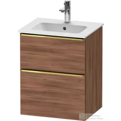   Duravit D-NEO 51x40,2 cm-es, 2 fiókos alsószekrény polírozott arany színű fogantyúval 233653 mosdóhoz, matt dió DE4360034790000