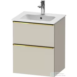   Duravit D-NEO 51x40,2 cm-es, 2 fiókos alsószekrény polírozott arany színű fogantyúval 233653 mosdóhoz, matt taupe DE4360034910000