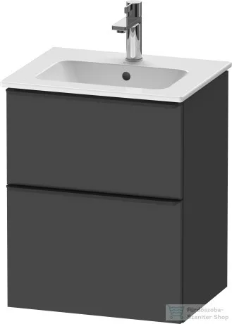 Duravit D-NEO 510x402 mm-es 2 fiókos függesztett szekrény 233653XXX mosdóhoz,Graphite Matt Decor DE436004949