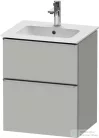 Duravit D-NEO 51x40,2 cm-es, 2 fiókos alsószekrény rozsdamentes acél színű fogantyúval 233653 mosdóhoz, matt betonszürke DE4360070070000