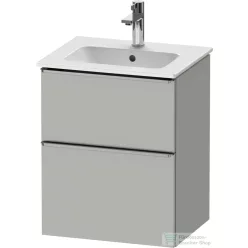   Duravit D-NEO 51x40,2 cm-es, 2 fiókos alsószekrény rozsdamentes acél színű fogantyúval 233653 mosdóhoz, matt betonszürke DE4360070070000