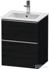 Duravit D-NEO 51x40,2 cm-es, 2 fiókos alsószekrény rozsdamentes acél színű fogantyúval 233653 mosdóhoz, matt fekete tölgy DE4360070160000