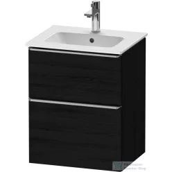   Duravit D-NEO 51x40,2 cm-es, 2 fiókos alsószekrény rozsdamentes acél színű fogantyúval 233653 mosdóhoz, matt fekete tölgy DE4360070160000