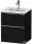 Duravit D-NEO 51x40,2 cm-es, 2 fiókos alsószekrény rozsdamentes acél színű fogantyúval 233653 mosdóhoz, matt fekete tölgy DE4360070160000