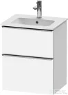 Duravit D-NEO 51x40,2 cm-es, 2 fiókos alsószekrény rozsdamentes acél színű fogantyúval 233653 mosdóhoz, matt fehér DE4360070180000