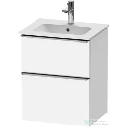   Duravit D-NEO 51x40,2 cm-es, 2 fiókos alsószekrény rozsdamentes acél színű fogantyúval 233653 mosdóhoz, matt fehér DE4360070180000