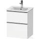 Duravit D-NEO 51x40,2 cm-es, 2 fiókos alsószekrény rozsdamentes acél színű fogantyúval 233653 mosdóhoz, matt fehér DE4360070180000