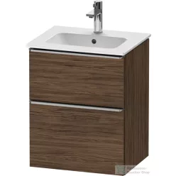   Duravit D-NEO 51x40,2 cm-es, 2 fiókos alsószekrény rozsdamentes acél színű fogantyúval 233653 mosdóhoz, matt sötét dió DE4360070210000