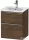 Duravit D-NEO 51x40,2 cm-es, 2 fiókos alsószekrény rozsdamentes acél színű fogantyúval 233653 mosdóhoz, matt sötét dió DE4360070210000