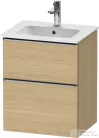Duravit D-NEO 51x40,2 cm-es, 2 fiókos alsószekrény rozsdamentes acél színű fogantyúval 233653 mosdóhoz, natúr tölgy DE4360070300000