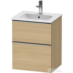   Duravit D-NEO 51x40,2 cm-es, 2 fiókos alsószekrény rozsdamentes acél színű fogantyúval 233653 mosdóhoz, natúr tölgy DE4360070300000