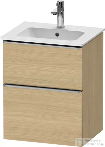 Duravit D-NEO 51x40,2 cm-es, 2 fiókos alsószekrény rozsdamentes acél színű fogantyúval 233653 mosdóhoz, natúr tölgy DE4360070300000