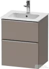 Duravit D-NEO 51x40,2 cm-es, 2 fiókos alsószekrény rozsdamentes acél színű fogantyúval 233653 mosdóhoz, matt bazalt DE4360070430000