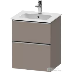   Duravit D-NEO 51x40,2 cm-es, 2 fiókos alsószekrény rozsdamentes acél színű fogantyúval 233653 mosdóhoz, matt bazalt DE4360070430000