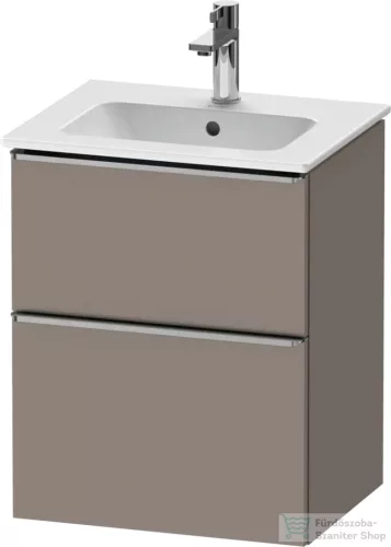 Duravit D-NEO 51x40,2 cm-es, 2 fiókos alsószekrény rozsdamentes acél színű fogantyúval 233653 mosdóhoz, matt bazalt DE4360070430000