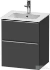 Duravit D-NEO 51x40,2 cm-es, 2 fiókos alsószekrény rozsdamentes acél színű fogantyúval 233653 mosdóhoz, matt grafit DE4360070490000