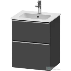   Duravit D-NEO 51x40,2 cm-es, 2 fiókos alsószekrény rozsdamentes acél színű fogantyúval 233653 mosdóhoz, matt grafit DE4360070490000