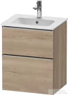 Duravit D-NEO 51x40,2 cm-es, 2 fiókos alsószekrény rozsdamentes acél színű fogantyúval 233653 mosdóhoz, márványos tölgy DE4360070550000