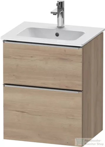 Duravit D-NEO 51x40,2 cm-es, 2 fiókos alsószekrény rozsdamentes acél színű fogantyúval 233653 mosdóhoz, márványos tölgy DE4360070550000