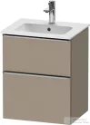 Duravit D-NEO 51x40,2 cm-es, 2 fiókos alsószekrény rozsdamentes acél színű fogantyúval 233653 mosdóhoz, matt len DE4360070750000