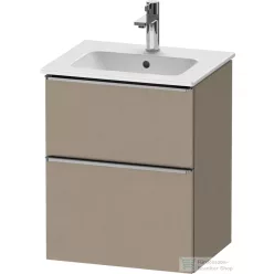   Duravit D-NEO 51x40,2 cm-es, 2 fiókos alsószekrény rozsdamentes acél színű fogantyúval 233653 mosdóhoz, matt len DE4360070750000