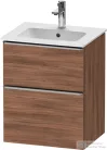 Duravit D-NEO 51x40,2 cm-es, 2 fiókos alsószekrény rozsdamentes acél színű fogantyúval 233653 mosdóhoz, matt dió DE4360070790000