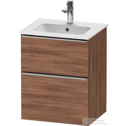   Duravit D-NEO 51x40,2 cm-es, 2 fiókos alsószekrény rozsdamentes acél színű fogantyúval 233653 mosdóhoz, matt dió DE4360070790000