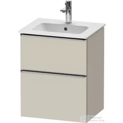   Duravit D-NEO 51x40,2 cm-es, 2 fiókos alsószekrény rozsdamentes acél színű fogantyúval 233653 mosdóhoz, matt taupe DE4360070910000