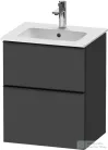 Duravit D-NEO 51x40,2 cm-es, 2 fiókos alsószekrény fekete színű fogantyúval 233653 mosdóhoz, matt grafit DE43600BD490000
