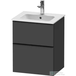   Duravit D-NEO 51x40,2 cm-es, 2 fiókos alsószekrény fekete színű fogantyúval 233653 mosdóhoz, matt grafit DE43600BD490000
