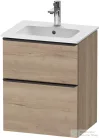 Duravit D-NEO 51x40,2 cm-es, 2 fiókos alsószekrény fekete színű fogantyúval 233653 mosdóhoz, márványos tölgy DE43600BD550000